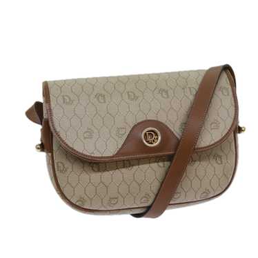 CHRISTIAN DIOR Honeycomb Canvas Shoulder Bag PVC … - image 1