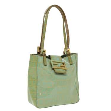 FENDI Zucchino Canvas Mamma Baguette Hand Bag Lig… - image 1