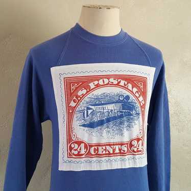 Jerzees Vintage 90s JERSEEZ Blue Sweatshirt Inver… - image 1