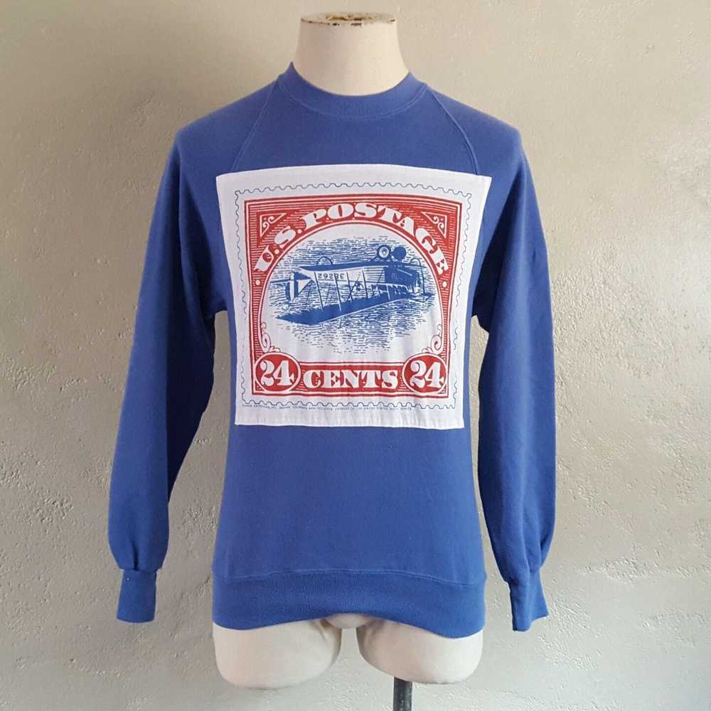 Jerzees Vintage 90s JERSEEZ Blue Sweatshirt Inver… - image 2