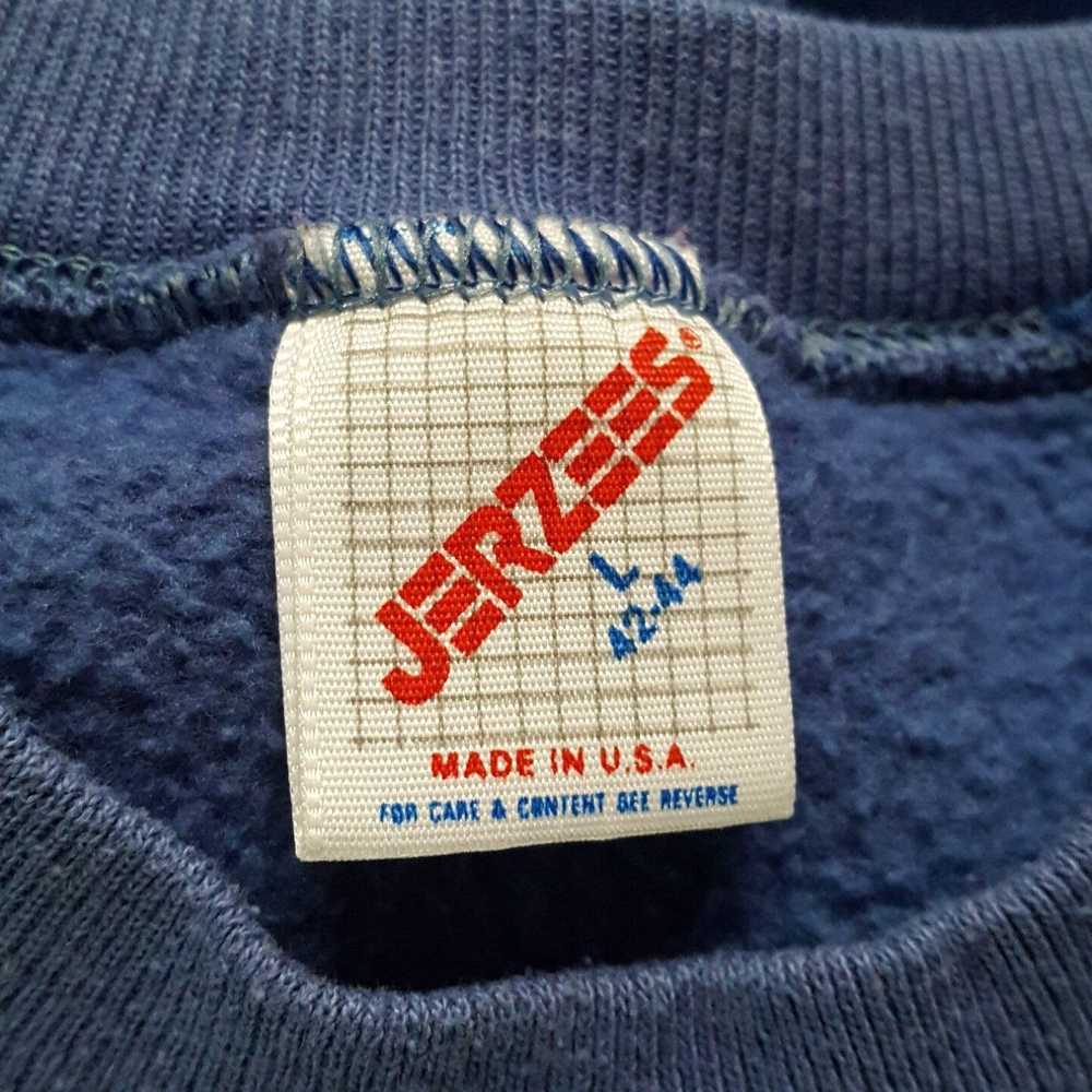 Jerzees Vintage 90s JERSEEZ Blue Sweatshirt Inver… - image 5