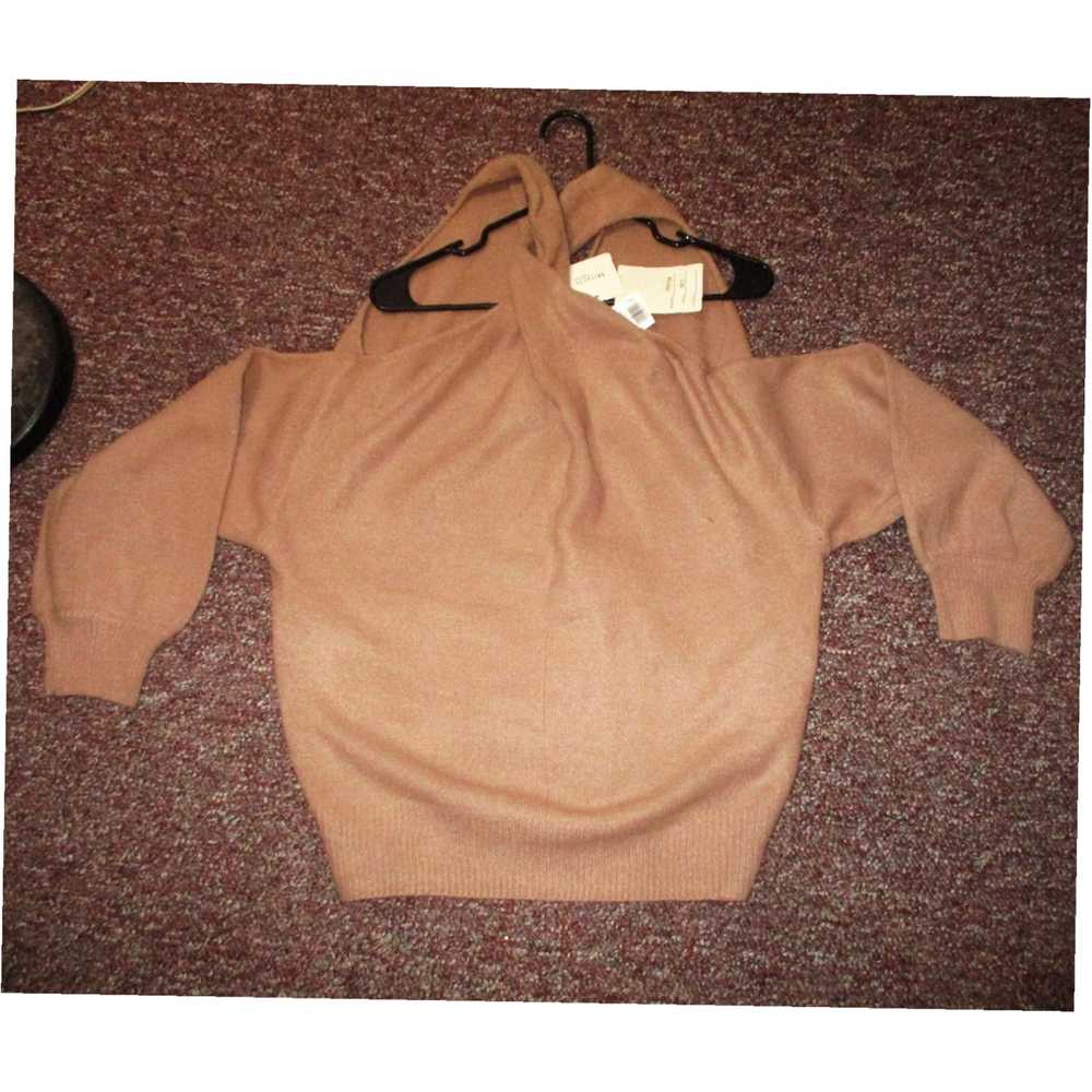 Vintage Luxurious Soft Mocha Hue Long Sleeve Off … - image 7