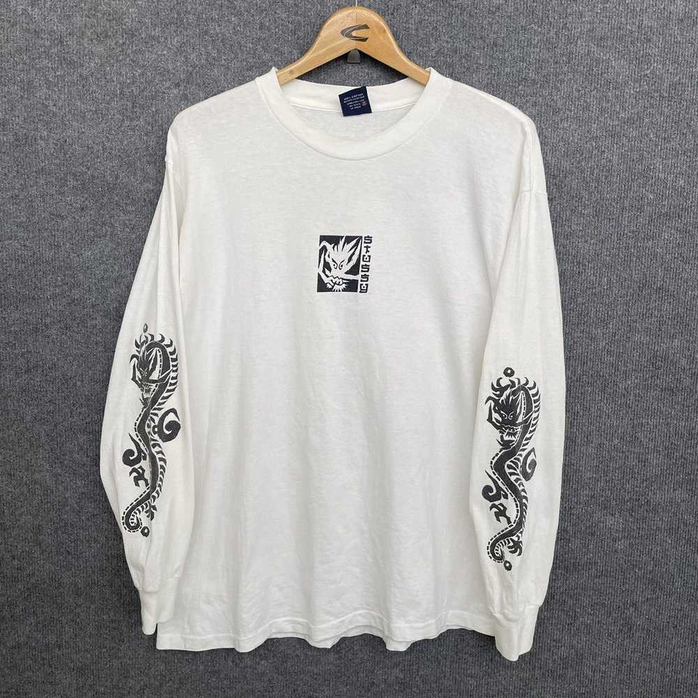 Rare × Stussy × Vintage 1990s Stussy Dragon L/S T… - image 1