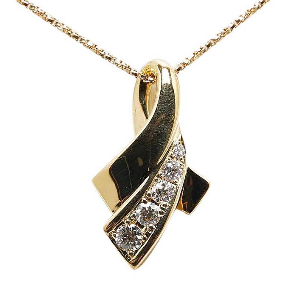 Other LuxUness K18YG Yellow Gold Diamond Necklace… - image 2