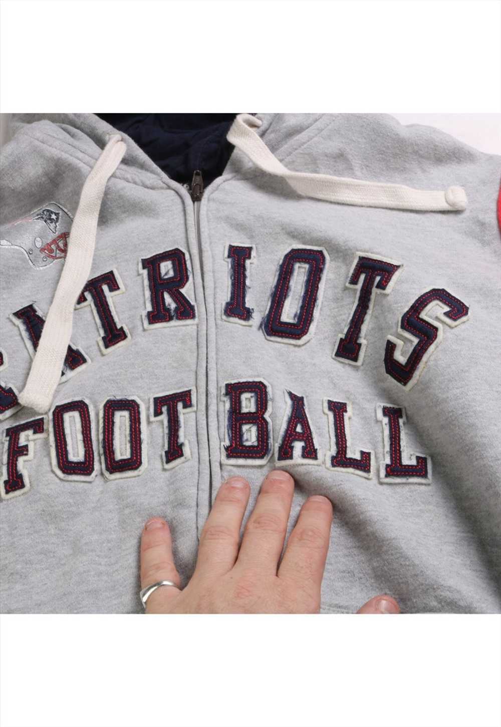 Vintage 90's NFL Hoodie NFL Patriots Full Zip Up - image 3