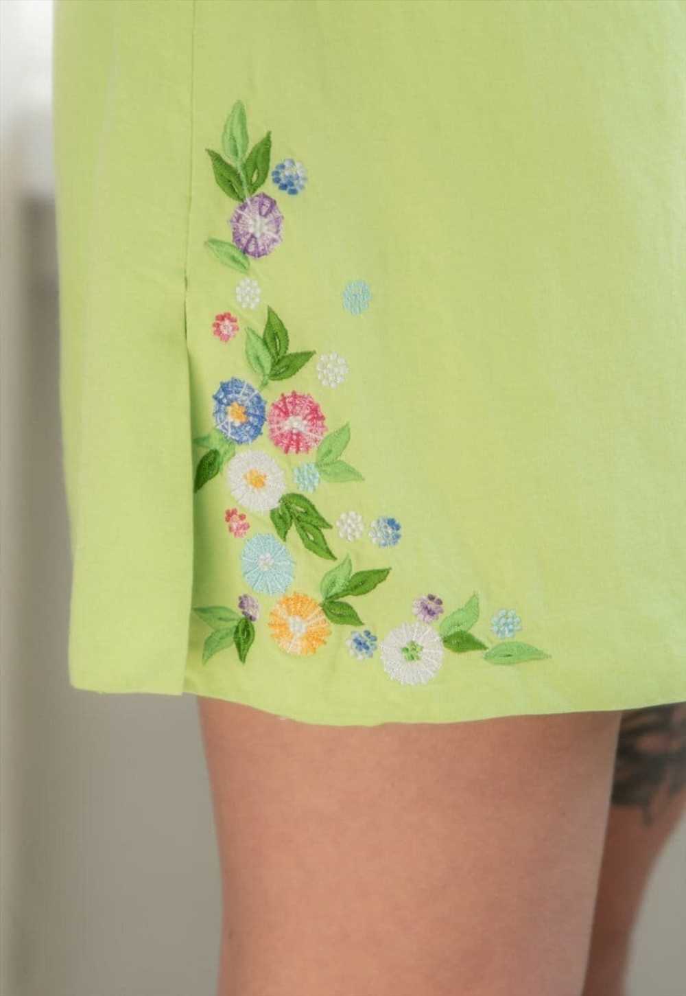 Vintage 80's Green Linen Embroidered KENZO JUNGLE… - image 1