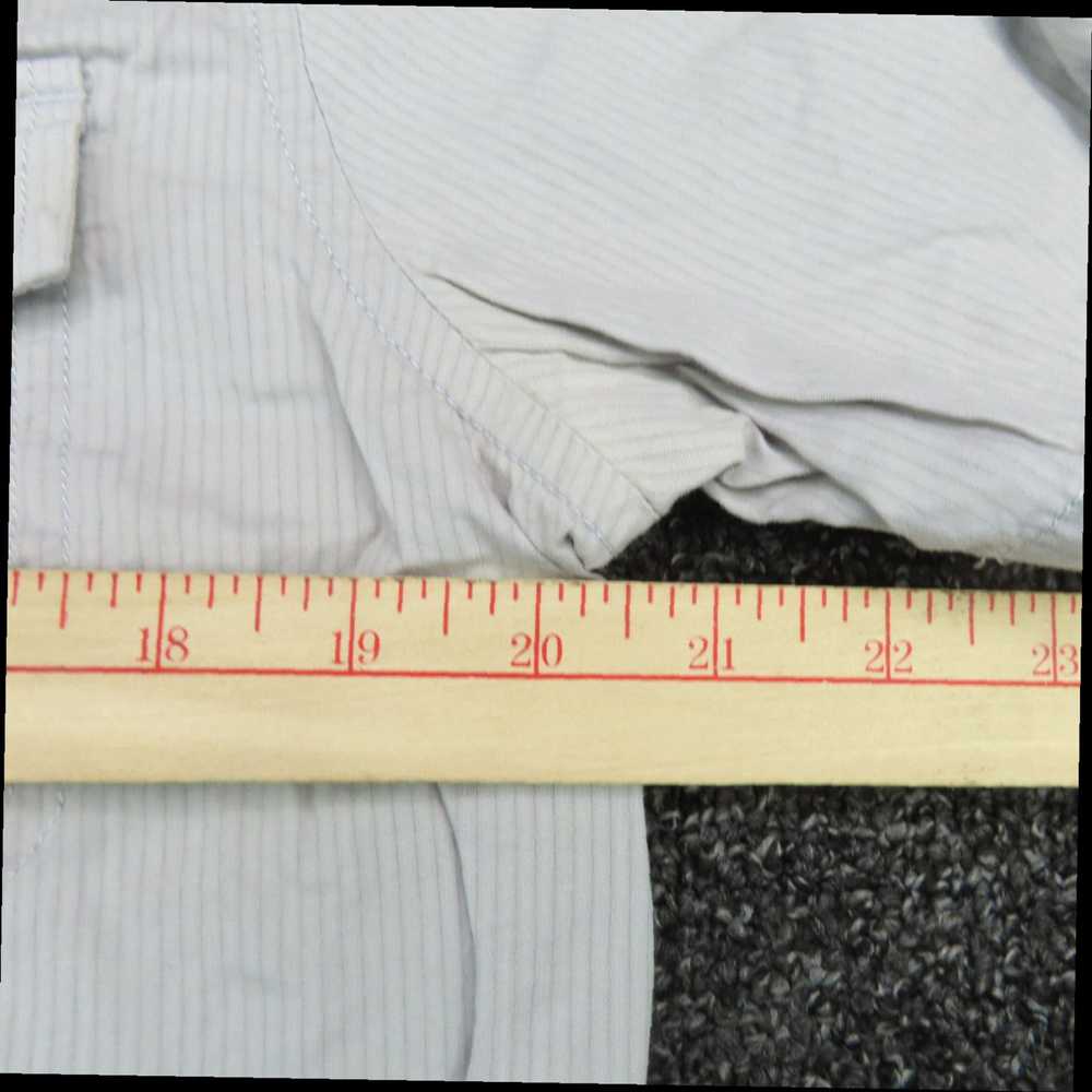 Vintage Gray Striped Short Sleeve Snap Button Up … - image 3