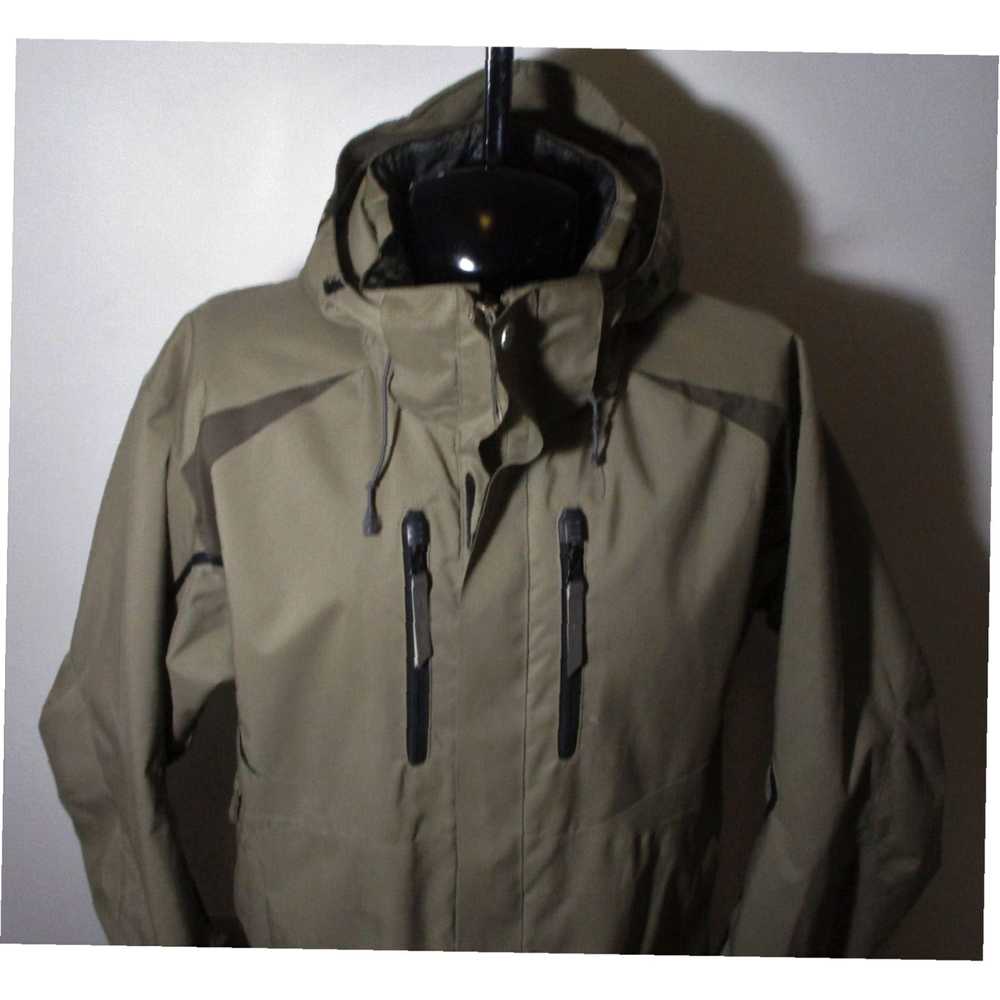 Vintage Tan Taupe Hooded Full Zip Jacket for Men … - image 2