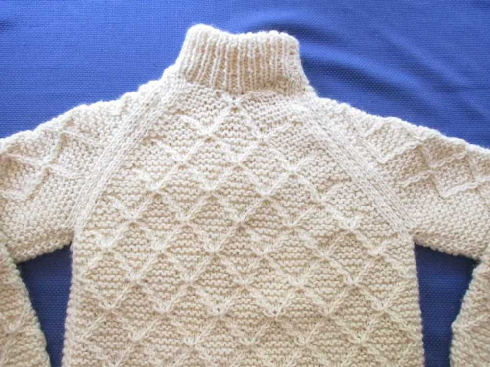 1970s Genuine Aran Wool Fishermans Sweater Handkn… - image 12