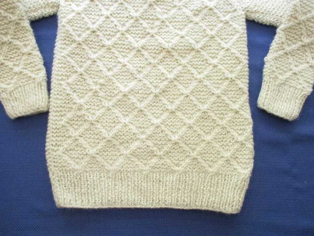 1970s Genuine Aran Wool Fishermans Sweater Handkn… - image 6