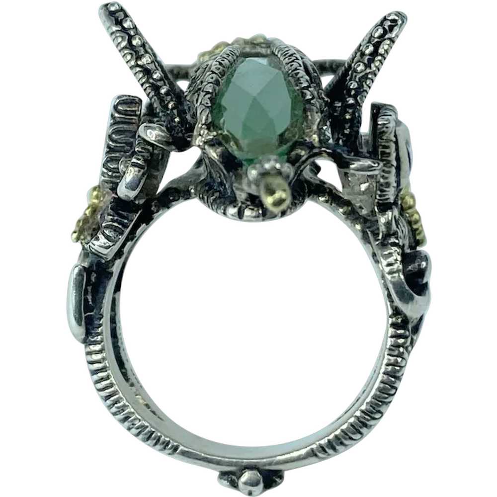 Barbara Bixby Sterling/18k Gemstone Grasshopper R… - image 1