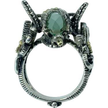 Barbara Bixby Sterling/18k Gemstone Grasshopper R… - image 1