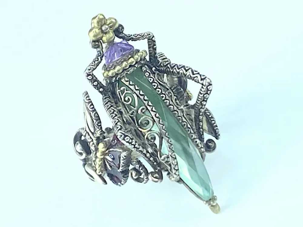 Barbara Bixby Sterling/18k Gemstone Grasshopper R… - image 5