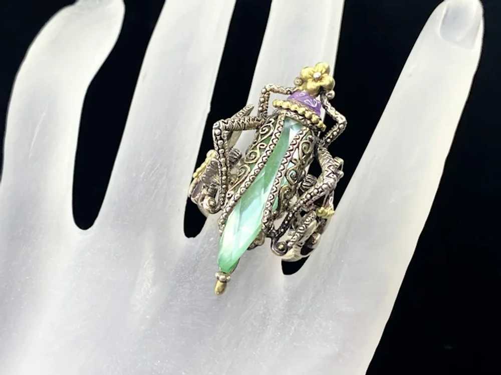 Barbara Bixby Sterling/18k Gemstone Grasshopper R… - image 7