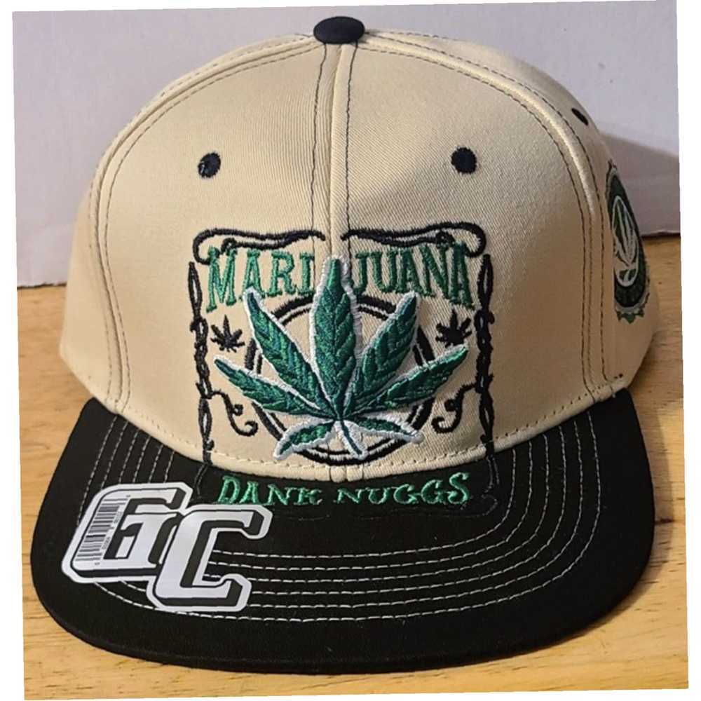 Vintage BEIGE AND BLACK CANNABIS INSPIRED WEED PO… - image 1