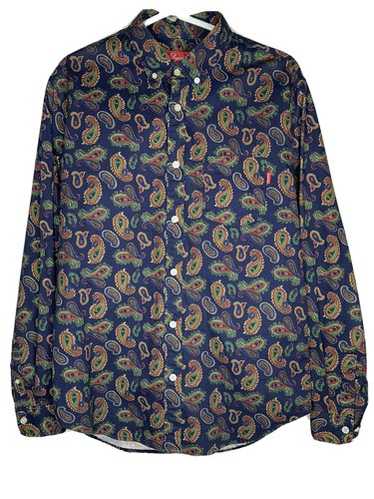 Supreme Paisley Button Shirt L ブラック Eight-X | Designer Dress Shirts | Black Shirt With White