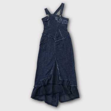 French vintage darkwash denim maxi dress - image 1