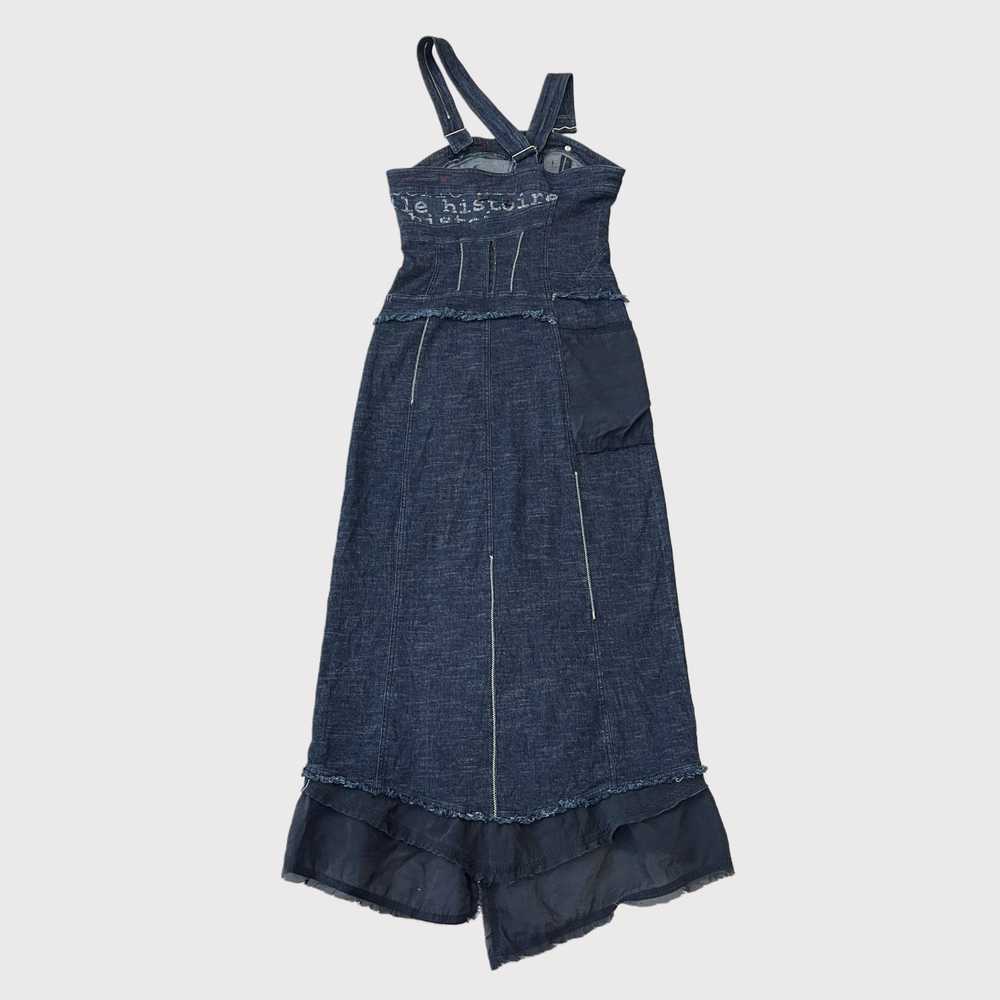 French vintage darkwash denim maxi dress - image 2