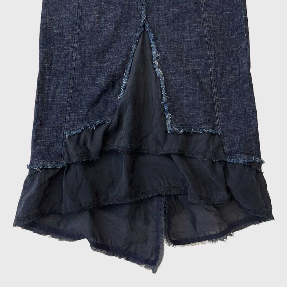 French vintage darkwash denim maxi dress - image 5