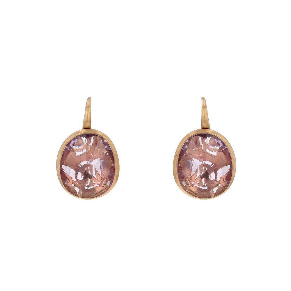 Pomellato Arabesques earrings in pink gold and am… - image 1