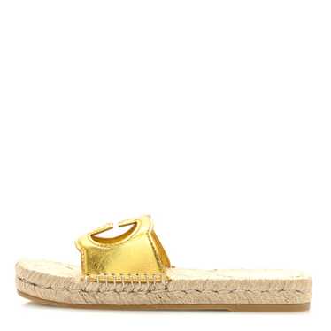 GUCCI Nappa Interlocking G Espadrille Slide Sandal