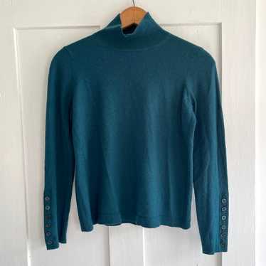 St. John Teal Wool Turtleneck Sweater (M) | Used,… - image 1