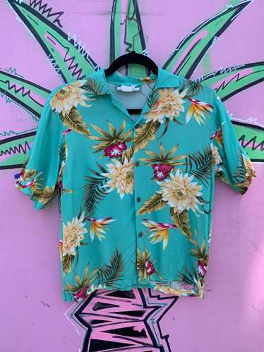 SWEET! CROPPED LADIES TROPICAL PRINT SHORT SLEEVE 