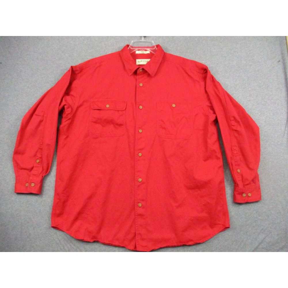 Orvis Orvis Shirt XL Men's Red Long Sleeve Button… - image 1