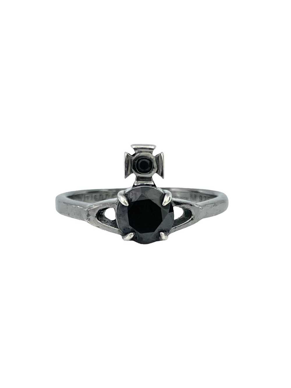 Vivienne Westwood Gunmetal Crystal Orb Ring - image 1