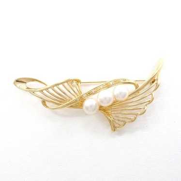 Other LuxUness K18 Yellow Gold Pin Brooch with Ak… - image 1