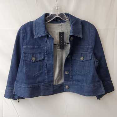 Theory Indigo Blue Crop Denim Jacket Size P - image 1