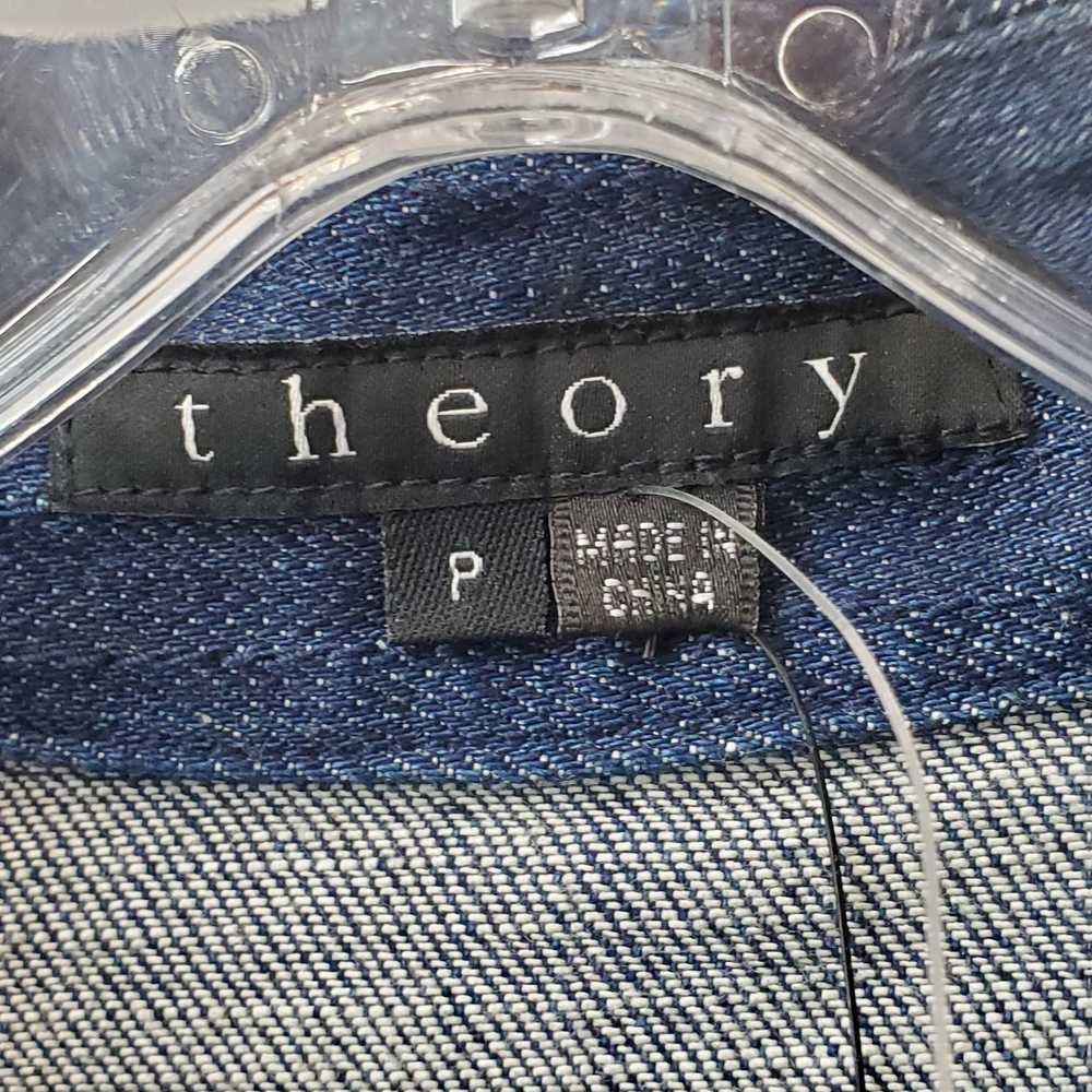 Theory Indigo Blue Crop Denim Jacket Size P - image 2