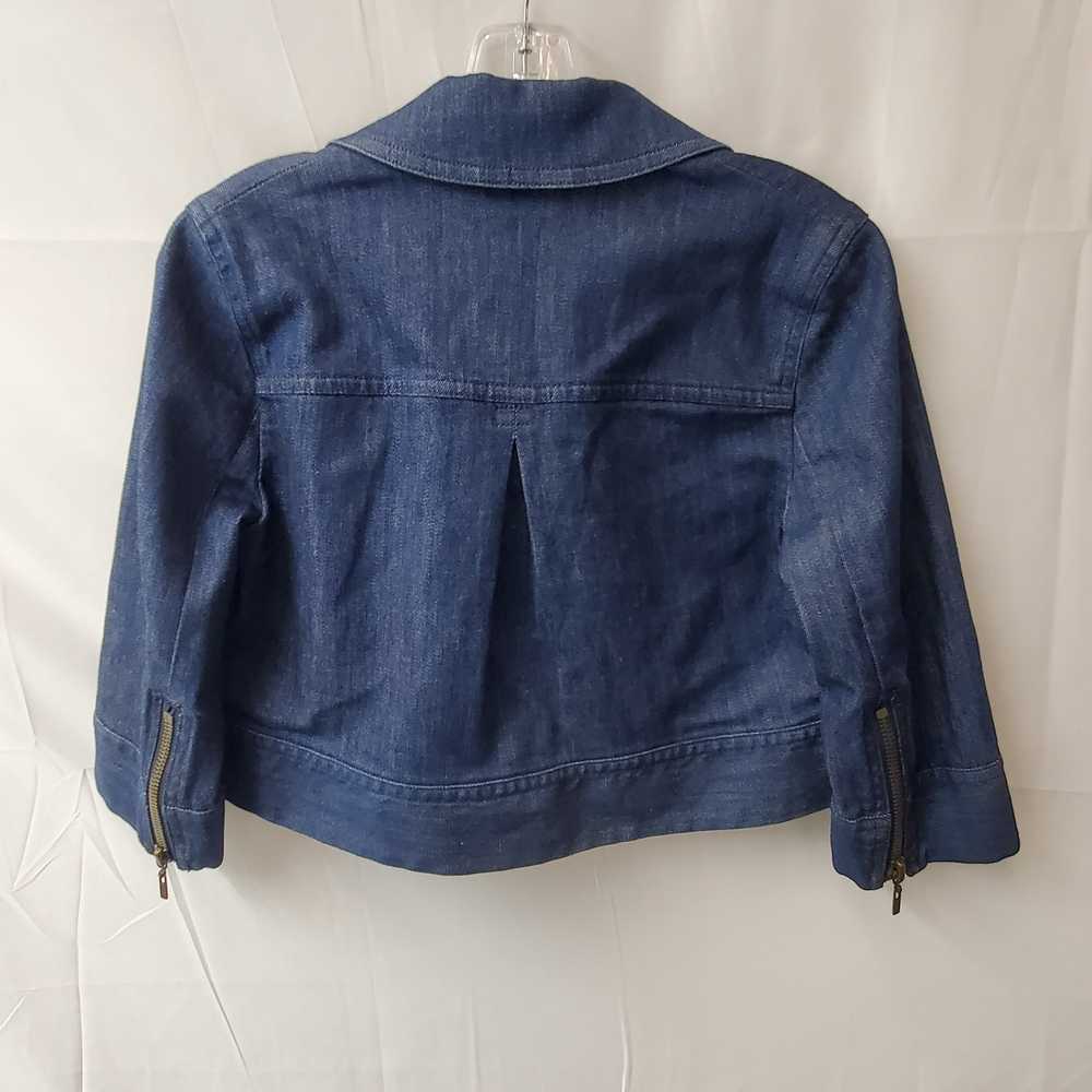 Theory Indigo Blue Crop Denim Jacket Size P - image 5