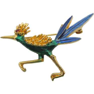 Boucher Vintage Roadrunner Brooch Gold popular Plate Signed + Numbered 8389P