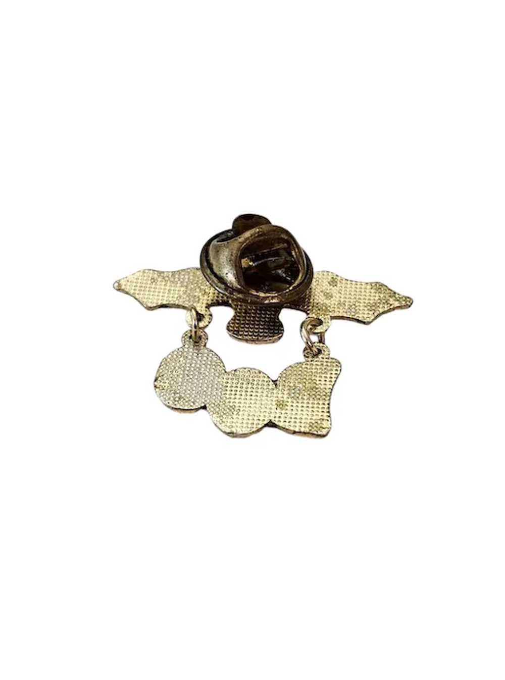 Black Bat With “Boo” Charm Dangle Lapel Pin L328 - image 5