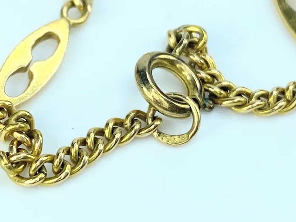 Early 18K yellow gold Station Fancy link curb lin… - image 3