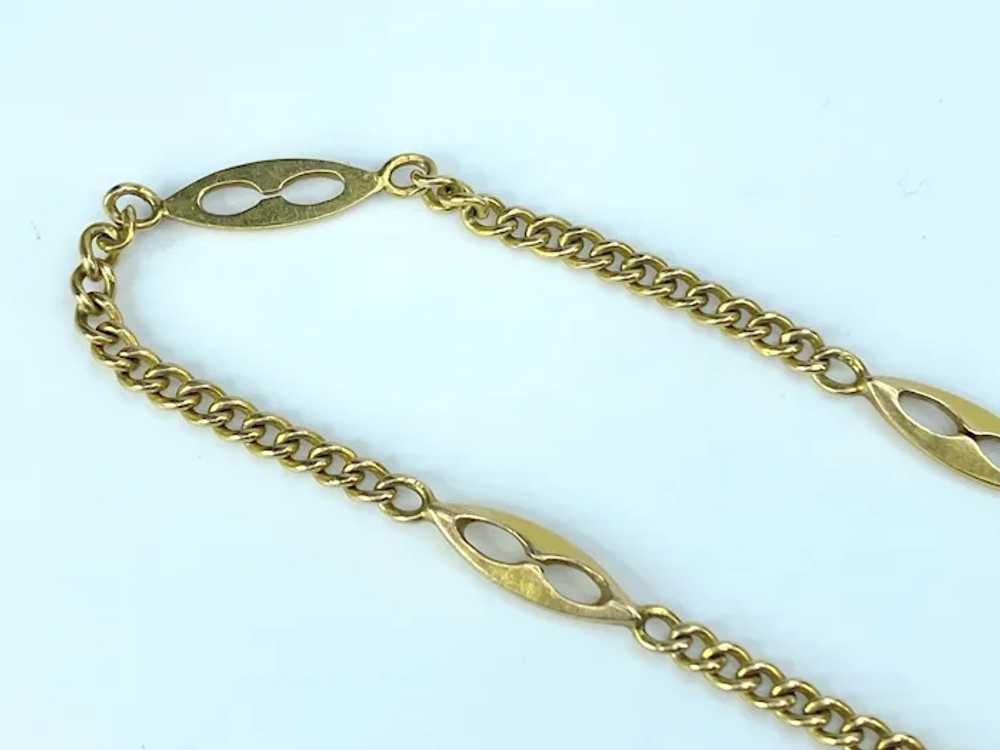 Early 18K yellow gold Station Fancy link curb lin… - image 4