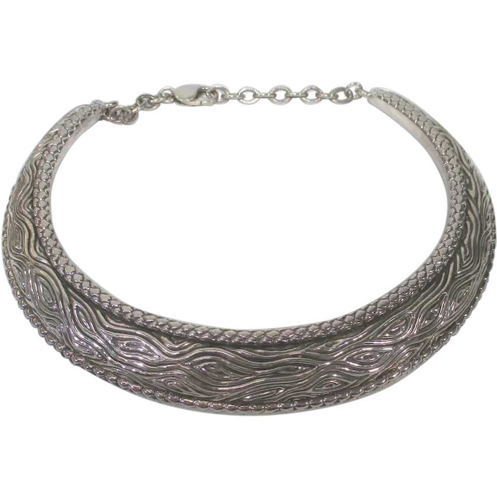 Simon Sebbag Sterling Silver Tribal Choker Neckla… - image 1