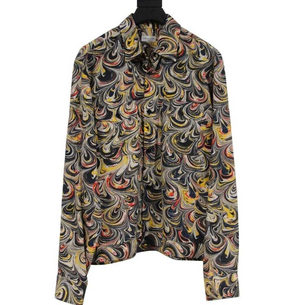 Dries Van Noten Abstract Print Black Tan Mosaic B… - image 1