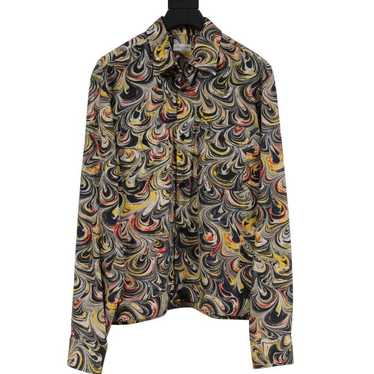 Dries Van Noten Abstract Print Black Tan Mosaic B… - image 1