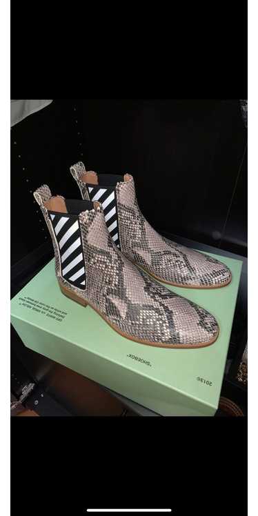 Off-White Off-White Python Chelsea Boots