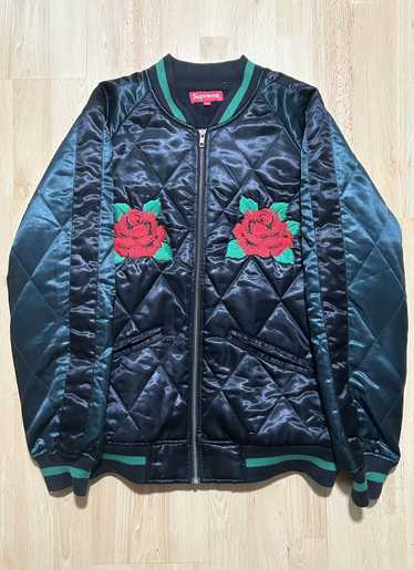 Supreme Supreme Satin Quilted Rose Bomber Jacket S