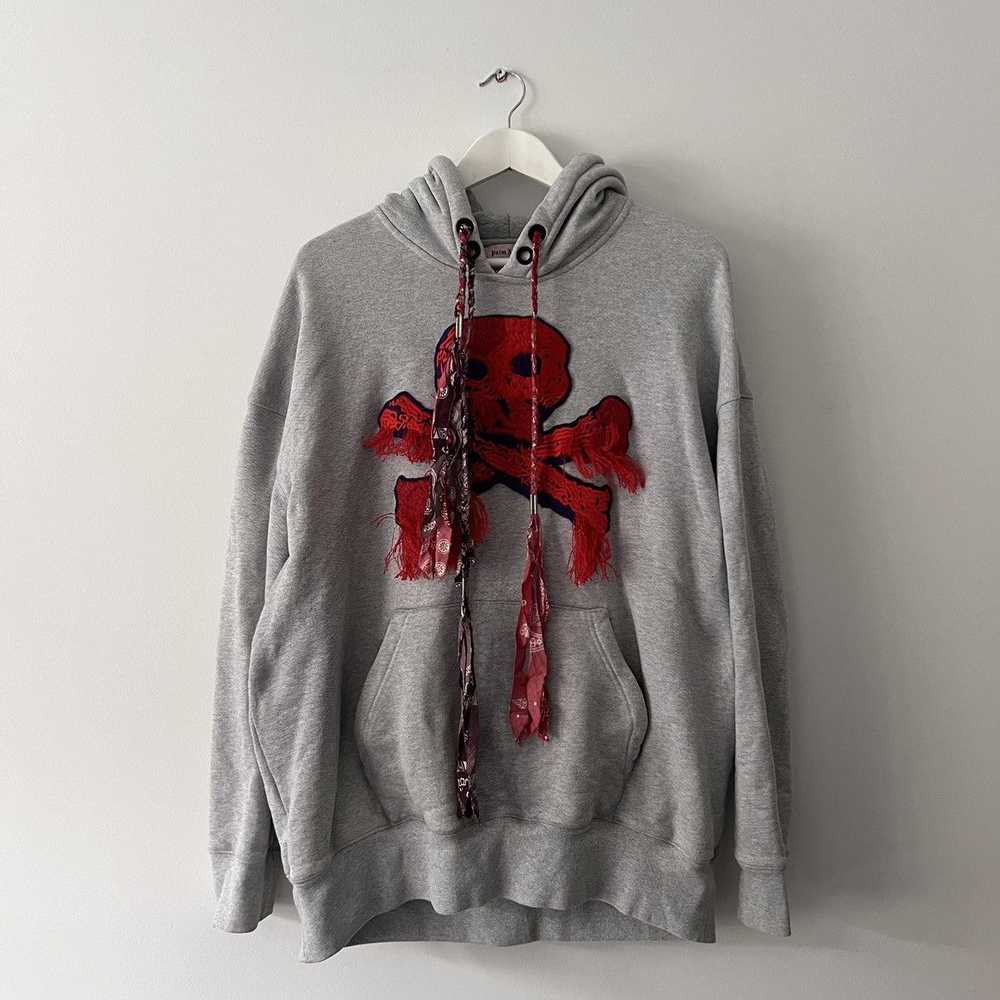 Palm Angels Big Skull Bandana Hoody in Grey - image 1