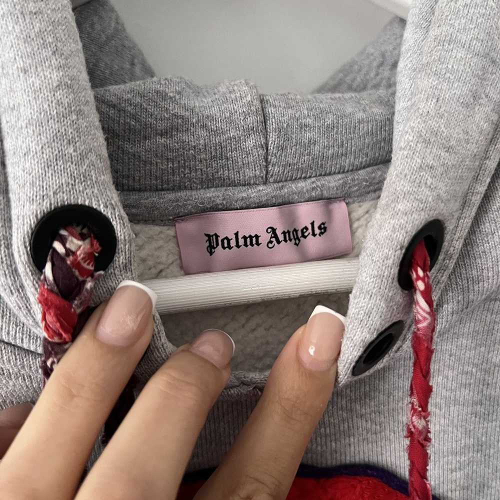 Palm Angels Big Skull Bandana Hoody in Grey - image 4