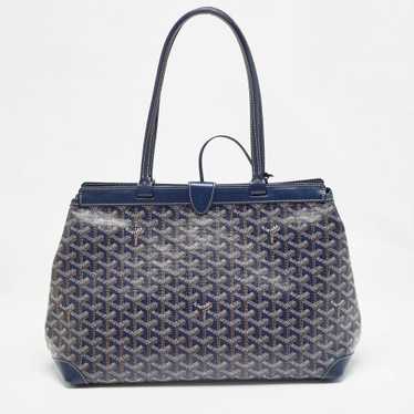 GOYARD Navy Blue ine Coated Canvas and Leather Be… - image 1