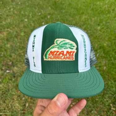 VINTAGE popular MAIMI DOLPHINS LUCKY STRIPE ORANGE MESH TRUCKER HAT.