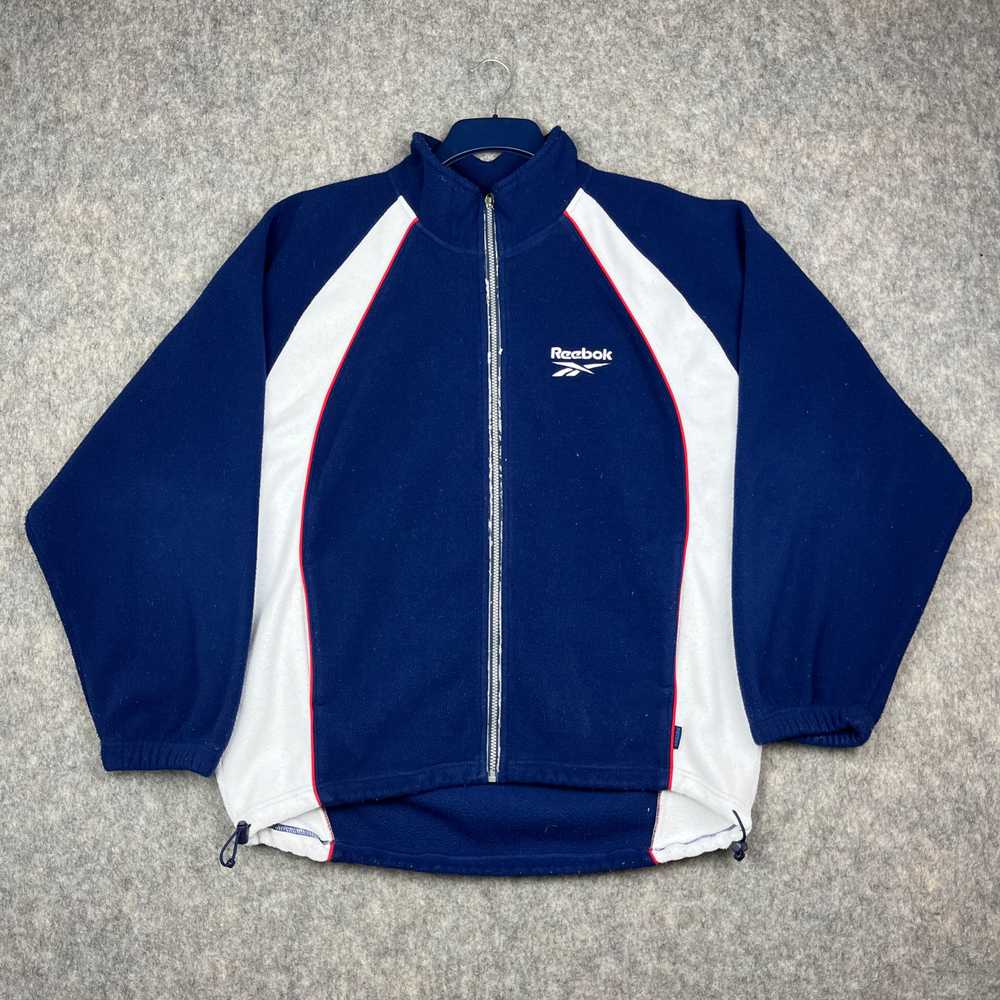 VINTAGE Reebok Jacket Mens Large Fleece Zip Sweat… - image 1