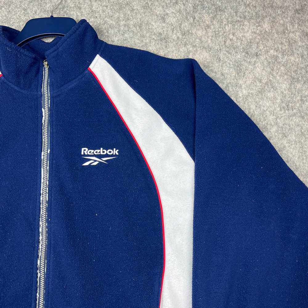 VINTAGE Reebok Jacket Mens Large Fleece Zip Sweat… - image 2