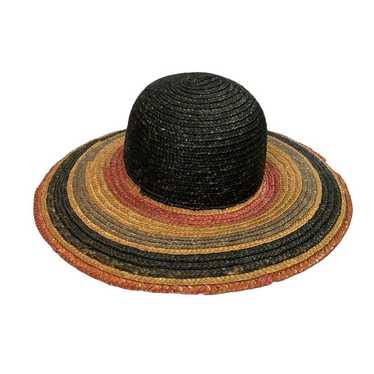 Designer Multicolor Striped Straw Summer Hat - image 1