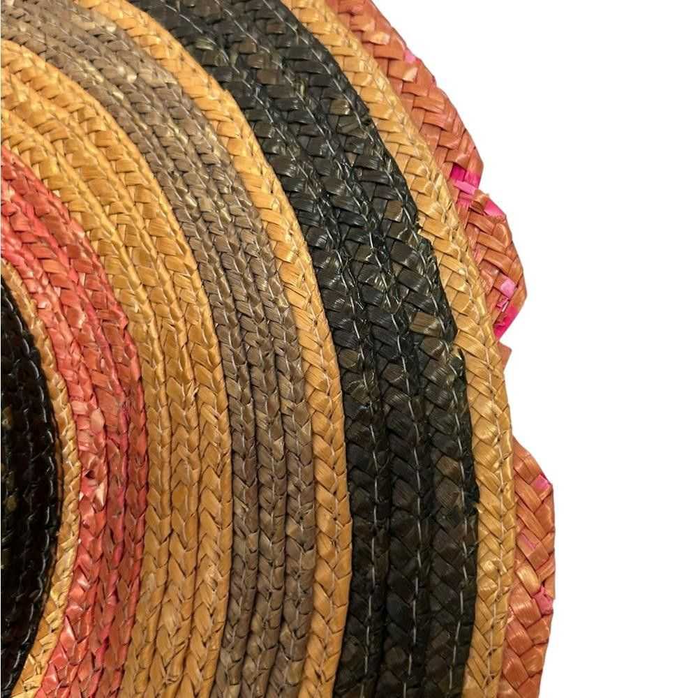 Designer Multicolor Striped Straw Summer Hat - image 3